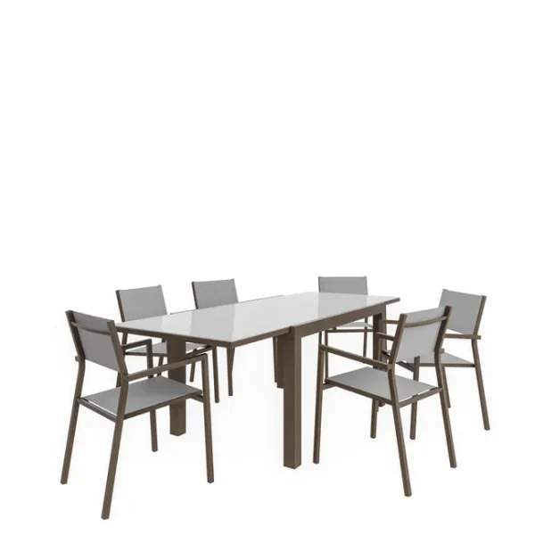 Cadeira de alumínio NATERIAL ORION ALPHA MOKA