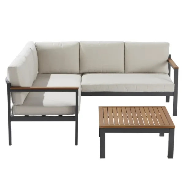 Conjunto jardim relax mesa e sofá cinzento Oris II Naterial